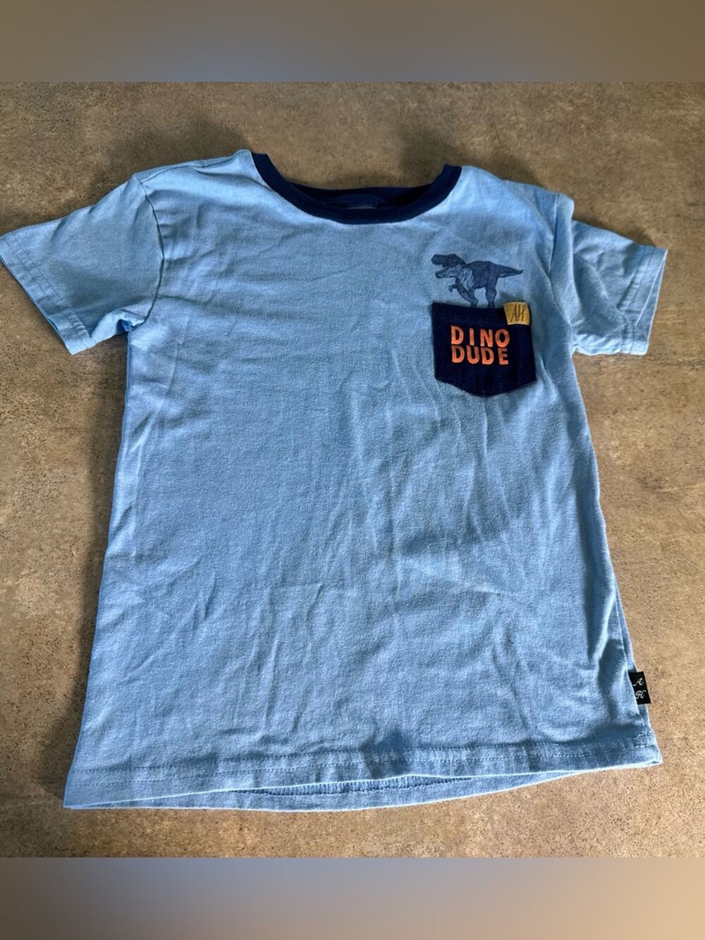 American Hawk Light Blue 'Dino Dude' Pocket Short Sleeve Tee Boys Size 6
